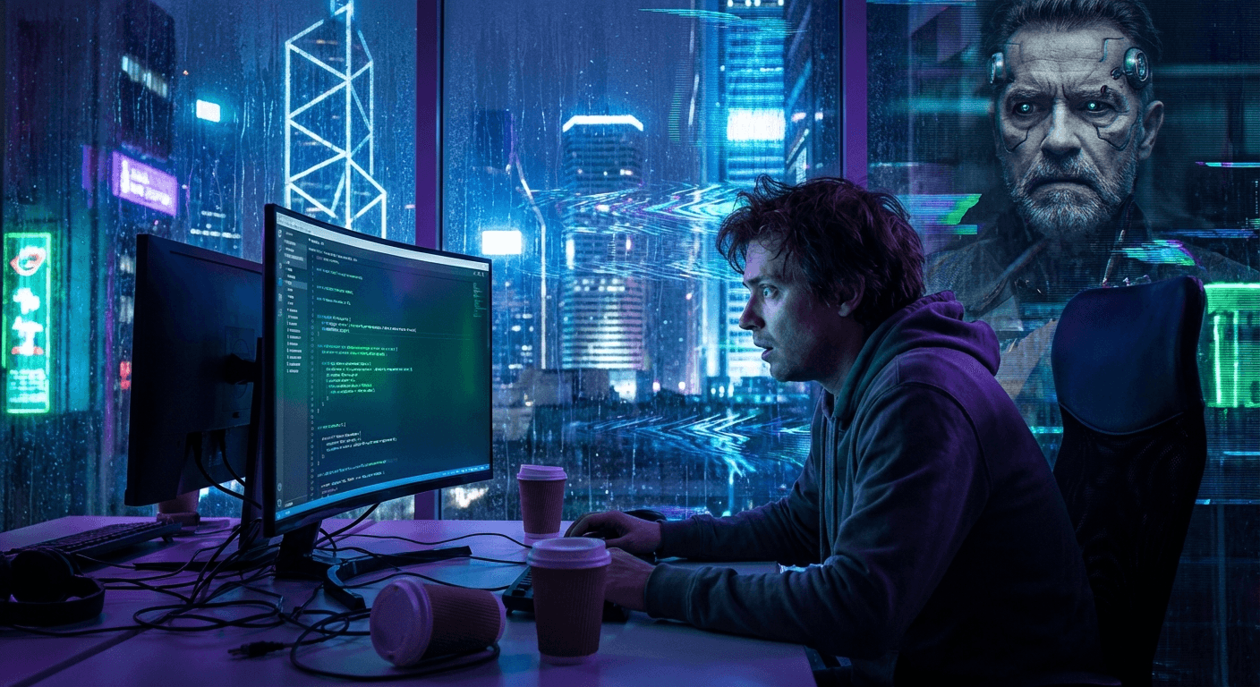 I hesitated, finger hovering over the 'Merge' key, when a sudden, sickening jolt shuddered through the floor. The monitor flickered, and suddenly, the neon glow of the office shifted. Outside my window, the city skyline—usually a static grid of steel and light—began to distort. Buildings rippled like water, re-rendering themselves into something sharper, colder, and distinctly more... futuristic. My reflection in the glass didn't look like me anymore